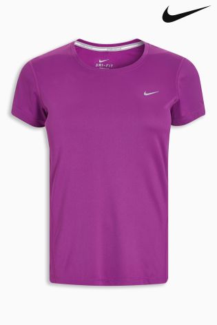 Nike Purple Run Short Sleeve Miler Tee